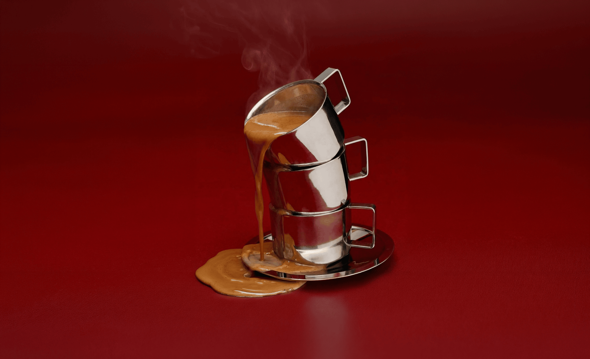 drink being poured from cups